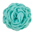 Handmade turquoise fabric rose hair claw clip with detailed layered petals - 12cm / Mint Green