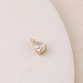 Macro shot of gold-plated teardrop zircon pendant for DIY jewelry making - Clear (1#)