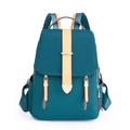 Sac à dos en tissu Oxford bleu sarcelle avec bretelles beige pour voyage et loisirs - Bleu sarcelle
