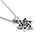 Ciondolo vintage punk esagramma e nodo celtico con catena a corda in argento - Solo Ciondolo (KP55234-BD)