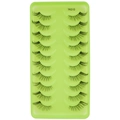 YK310 natural dense black half lashes, 10 pairs on a green tray for makeup - Clustered Thick Style (YK310)