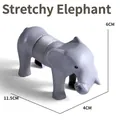 Giocattolo sensoriale elefante grigio con tubo estensibile antistress, lungo 11,5 cm - Elefante / Grigio