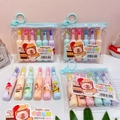 Mini pill-shaped 6-color highlighter set featuring cartoon capybara prints and bottle design - Capybara Bottle (Q-1383)
