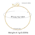 Detailed dimension guide for 18K gold plated heart necklace with size and weight info - KN0220/Heart Gem Embellished Chain