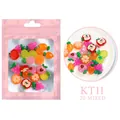20 ciondoli per unghie in resina mista in sacchetto rosa con fragola e forme di arancia - Ornamento a Cartone Animato 11 Frutta Traslucida (20 Pezzi)