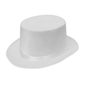 Classic white top hat with satin finish and matching ribbon for formal events and weddings - Knitted Fabric - White / Size L - Hat Circumference 58cm - Hat Height 13cm