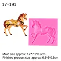 Roze siliconen paardenvorm voor doe-het-zelf handwerk en taartdecoratie, 7,7x7,2x0,9cm - Roze