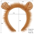 Lion ears plush headband for Halloween costumes with detailed size and weight specs - Super Soft Plush Lion Ears Headband