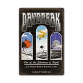 Vintage metal Daybreak beach sign with distressed finish and sunrise coastal landscape - 11540(11) / 20*30cm