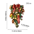 50cm teardrop Christmas wreath with red ribbons, gold baubles and green pine needles - k1-3 Heart Shape Swag