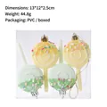 Set of 4 pastel candy cane lollipop Christmas ornaments in yellow and green colors - Lollipop