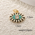 Blue Evil Eye charm in gold finish with white enamel and cubic zirconia stone - A0259
