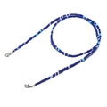 Colorful beaded eyewear chain with blue and silver beads and metal lobster clasps - Blue and Silver