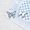 Blue alloy butterfly pendant for DIY jewelry with size measurements of 21mm by 17mm - 2# Blue Edge Butterfly