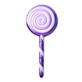 Ornamento natalizio a lecca-lecca a spirale viola e bianca con glitter - Viola