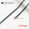 Flat gunmetal Cuban chain strap for crossbody bags with 1.8mm wire diameter - H10NK-1.8x7x10mm / Gunmetal