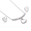 Elegant silver stainless steel heart necklace and stud earrings jewelry set - Heart Jewelry Two-piece Set (KS199592-Z)