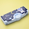 Estuche azul de astronauta de gran capacidad con doble capa y botones funcionales - Astronauta Azul