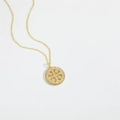 Classic gold Saint Benedict medal necklace with sparkling micro-inlaid zircon crystals - Hollow Cross