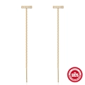 Orecchini minimalisti in argento S925 a catena lunga con pendenti in zirconi scintillanti - Stile Barra Oro (Oro #4) / Oro