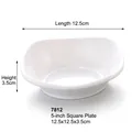 White melamine 5-inch square dipping sauce dish with glossy finish and durable design - 5 Inch Square Dish