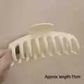 Matte cream-colored large shark hair claw clip in 11cm length for thick hair - Matte Dragon Bone White-11cm