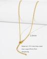 Detail of 1.6mm gold bead chain with lobster clasp and 5cm extension on 316 stainless steel - HC0023G1645-Rice Bead Chain