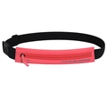 Riñonera deportiva rosa impermeable con correa elástica negra y tira reflectante nocturna - Rosa fluorescente
