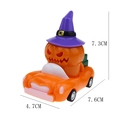 Halloween pumpkin wizard pull-back car toy with jack-o-lantern face and purple hat - Pull Back Pumpkin Car