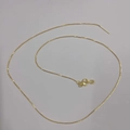 Minimalist 18K gold plated copper box chain with lobster clasp and beading needle end - 0.8mm Box Chain / 45CM Adjustable Pin Type