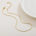 Minimalist gold titanium steel snake bone chain necklace with lobster clasp for women - Snake Chain / Gold