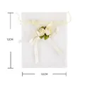 Detailed view of white organza gift bag with yellow roses measuring 10x12cm and 2.0g weight - 8x10cm / Off White