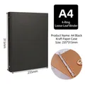 Black A4 Kraft paper 4-ring binder folder 235x315mm with durable metal rings - A4 Black Kraft Paper Shell (4-Hole)