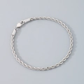 Bracelet chaîne torsadée en acier inoxydable argenté avec fermoir mousqueton - Bracelet 20cm / 3mm / Acier