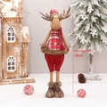 Renna di Natale in piedi con gilet scozzese rosso e gambe allungabili altezza 68cm - YF201897A/Stile maschile/Altezza retrattile 68cm