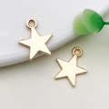 Set of two gold-finish star-shaped alloy pendants for DIY necklace and bracelet jewelry - 1 Piece/Pack (7.7x11mm)
