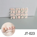 Detail of floral toenail stickers JT-023 with glitter and golden 3D ornaments - Pink Flower Green Leaf Silver Glitter Rhinestone (JT-023)