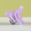 Lavender spiral wind-up gyro toy with a polished metallic spinning base for stress relief - Fluorescent Gray (Canned)