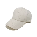Casquette de baseball crème étincelante avec strass argentés et visière incurvée - M (56-58cm) / Beige