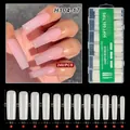 Size chart for 240pcs XXXL long clear gel false nail tips showing 12 different sizes - Natural Color - Full Cover Tips - H104-17