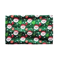 Elastic Christmas headband with Santa and candy cane prints on dark green fabric - L2-Dark Green Santa