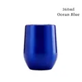 Double-walled insulated 12oz stainless steel egg tumbler in vibrant ocean blue finish - Ocean Blue
