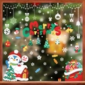 Weihnachtsfensterbilder Set mit Pinguin Schneeflocken und Merry Christmas Text Aufkleber - 3er Set / XC28+61+62