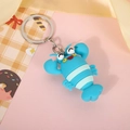 Cute blue cartoon lobster keychain made of soft PVC on a decorative pink background - Blue Lobster (Keyring)
