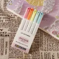 5-color set of dual-tip pastel highlighters in pink orange yellow mint and blue tones - Fluorescent Colors (5 Pack)