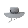 Light gray outdoor sun hat with black breathable mesh and adjustable windproof chin strap - L(58-60cm) / Light Gray