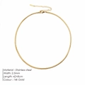 Minimalist 2.5mm stainless steel snake chain necklace with 14k gold finish - 2.5mm 14k Gold 42+8cm