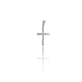 Polished silver stainless steel cross pendant with reflective surface on white background - DZ05 (Cross) / Silver