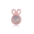 Pink heart rabbit ear silicone baby teether with a frosted translucent texture - Rabbit Ears Pink
