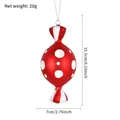Rode kerstversiering in snoepvorm met witte glitterstippen en spiraal, 15,5 cm hoog - 15cm Rood Wit Polka Dots (Enkel)